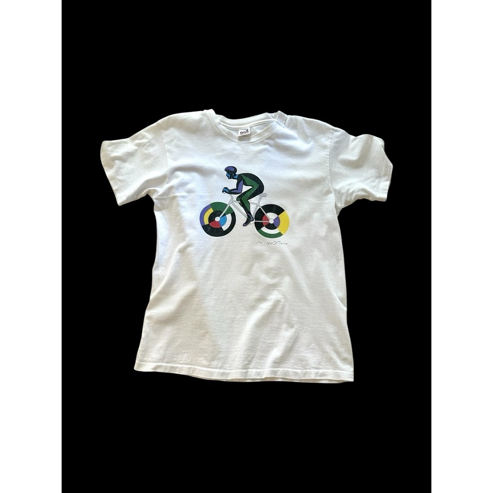 Milton Glaser‎ Art Tshirt Vintage Sz Medium Cycling Art